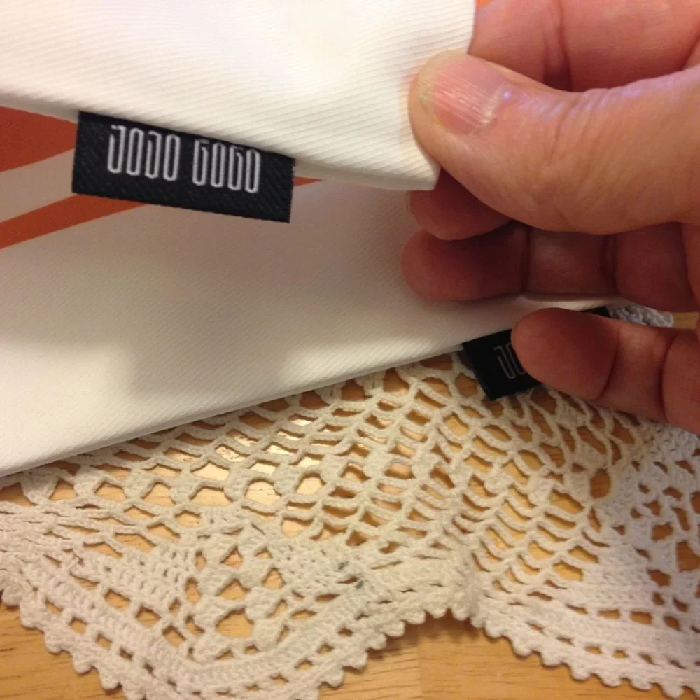 Decorative Accent Pillow Covers - cream and dark orange striped